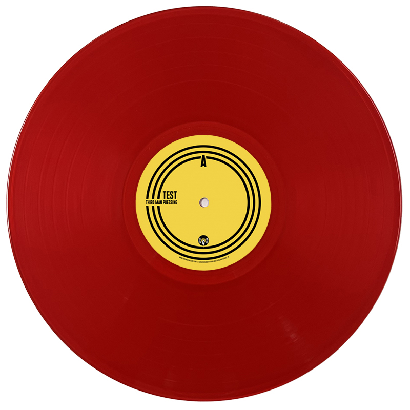 Trans Red color vinyl on white background